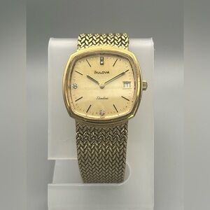 1978 Bulova Gold Mesh Band Watch Manual Wind Movement